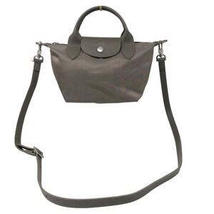 Longchamp Extra Small Le Pliage Taupe Grey Nylon Crossbody Neutral